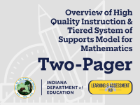 Overview of High Quality Instruction & Tiered System of Supports Model for Mathematics (Two-Pager)