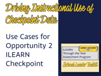 Use Cases for Opportunity 2 ILEARN Checkpoint